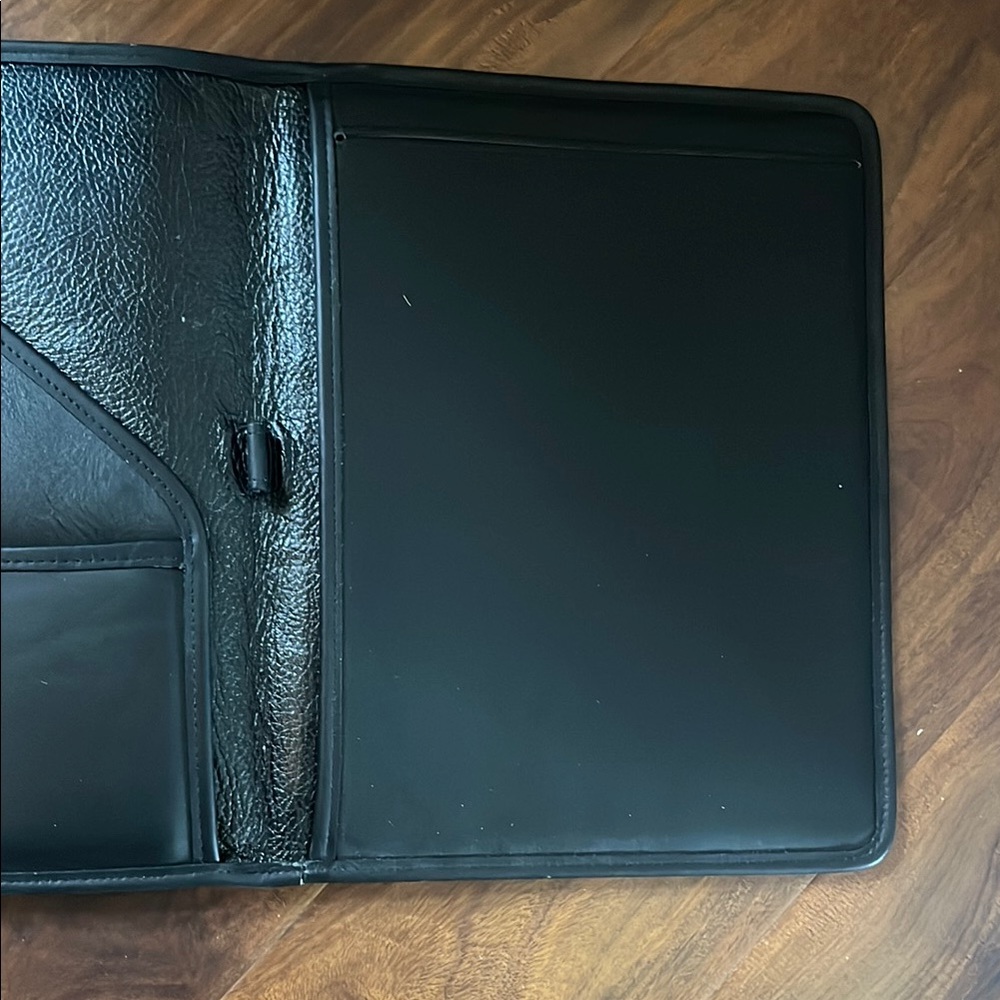 Black Leather Portfolio Organizer - Picture 2 of 5